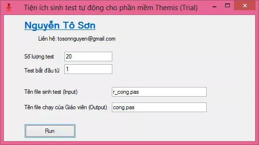 Tiện ích sinh test tự động cho phần mềm chấm điểm tự động Themis